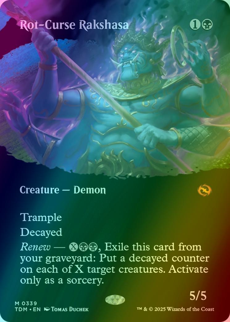 Rot-Curse Rakshasa [339] [Borderless] [Clan] [Tarkir: Dragonstorm] [Foil]