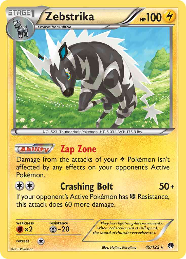 Zebstrika - 49/122 - Rare [xy9-49] [Reverse Holo]