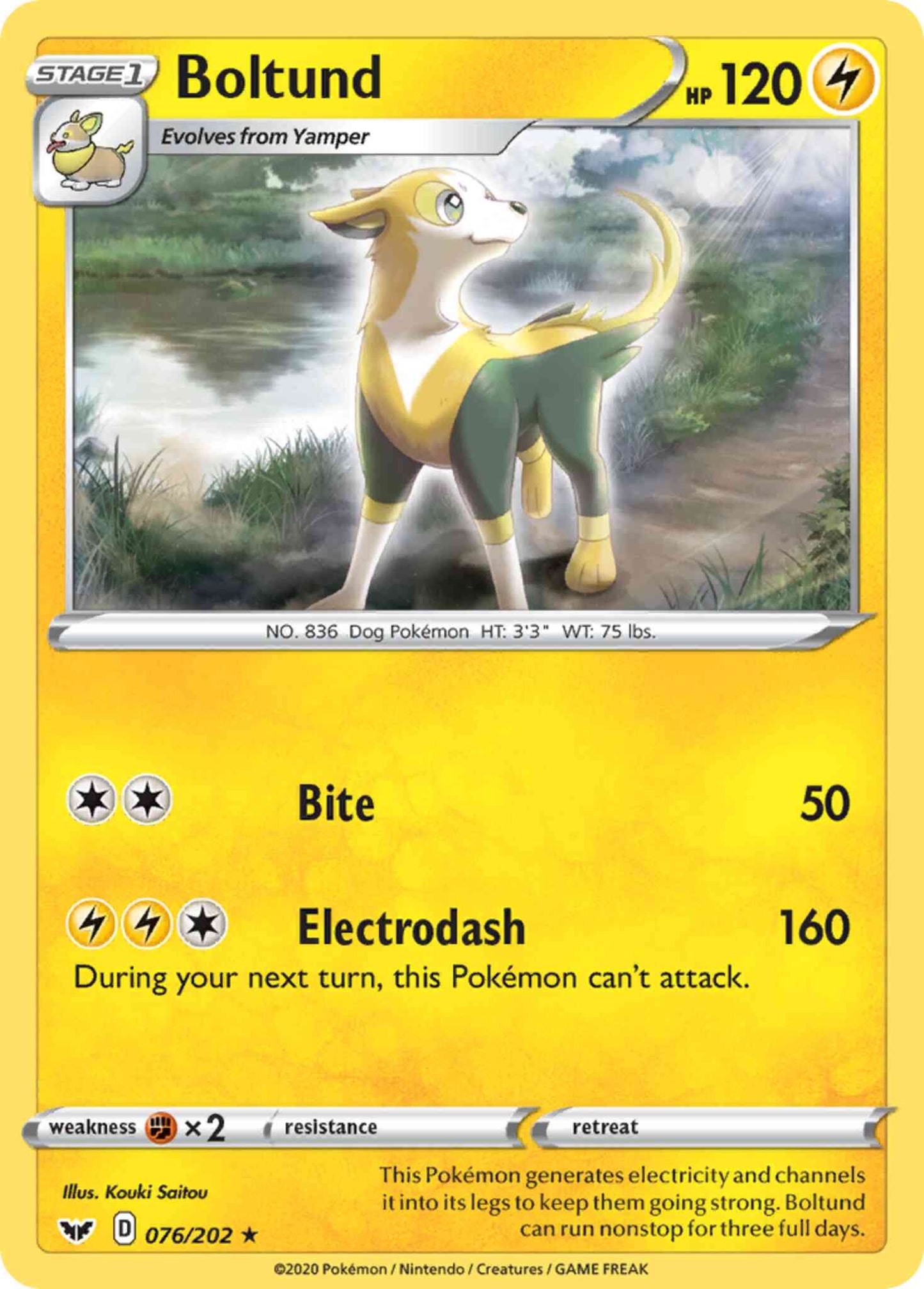 Boltund - 076/202 - Rare Holo [swsh1-076] [Reverse Holo]