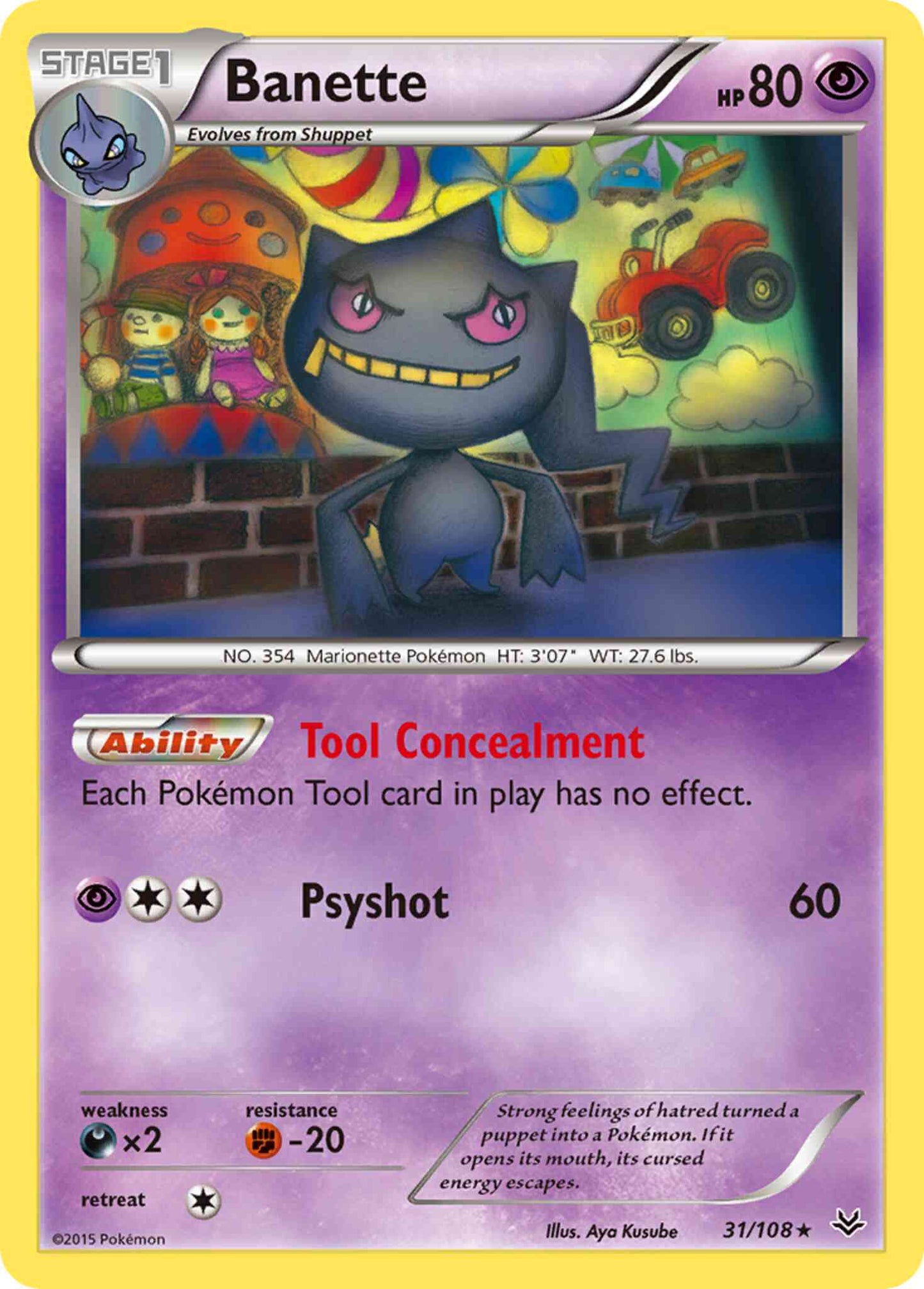 Banette - 31/108 - Rare [xy6-31] [Reverse Holo]
