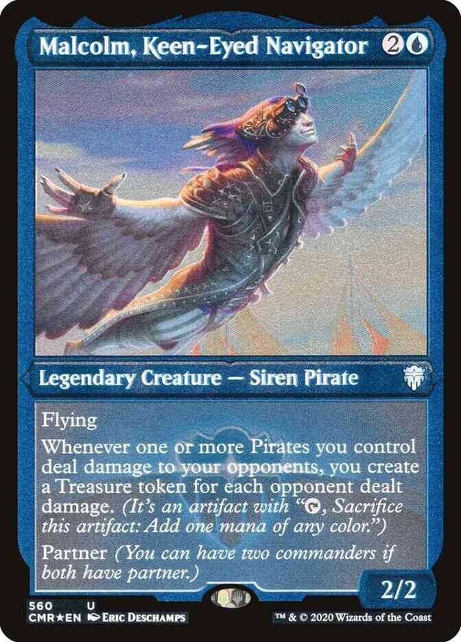 Malcolm, Keen-Eyed Navigator [560] [Commander Legends] [Etched Foil]