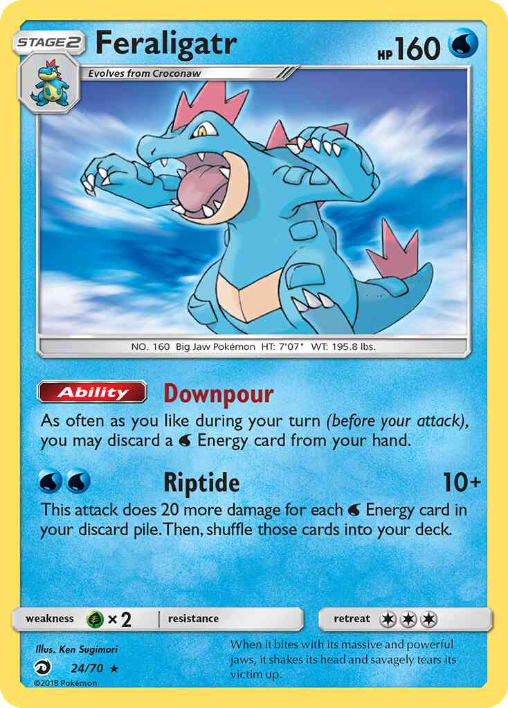 Feraligatr - 24/70 - Rare Holo [sm75-24] [Reverse Holo]
