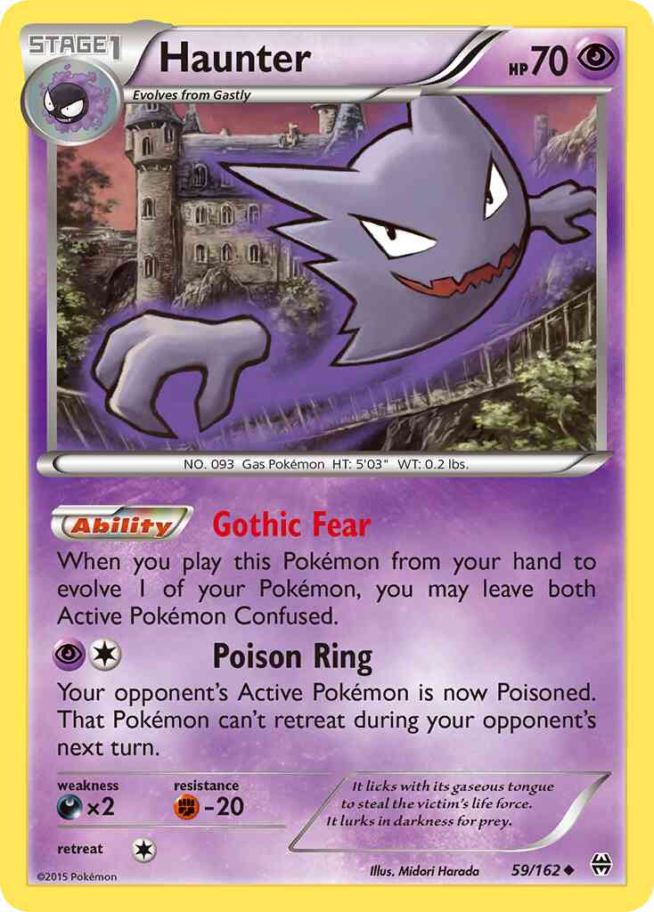 Haunter - 59/162 - Uncommon [xy8-59] [Reverse Holo]