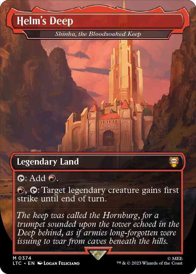 Helm's Deep - Shinka, the Bloodsoaked Keep [374] [Borderless] [Realms and Relics] [The Lord of the Rings: Tales of Middle-earth: Commander] [Non-Foil]