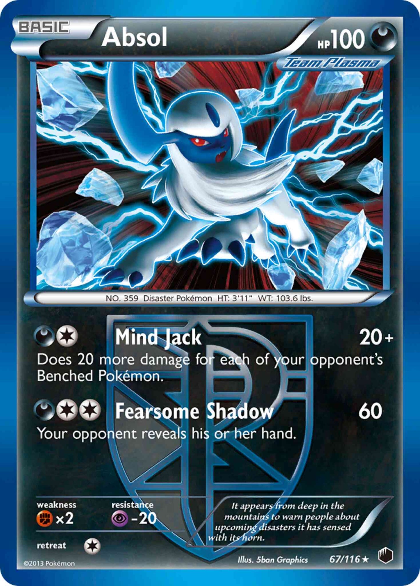 Absol - 67/116 - Rare Holo [bw9-67] [Holo]