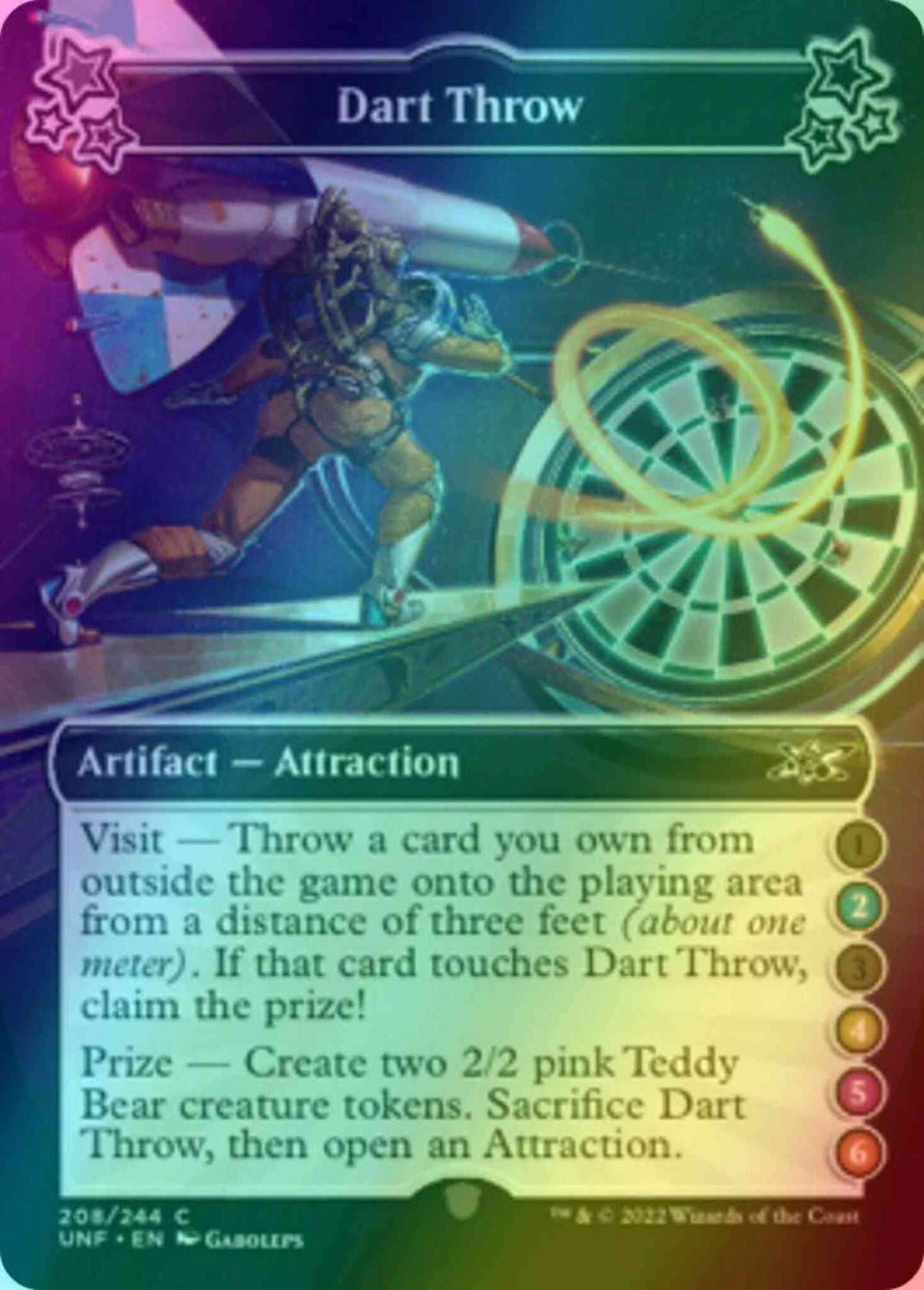Dart Throw (2/4/5/6) [208c] [Borderless] [Unfinity] [Foil]