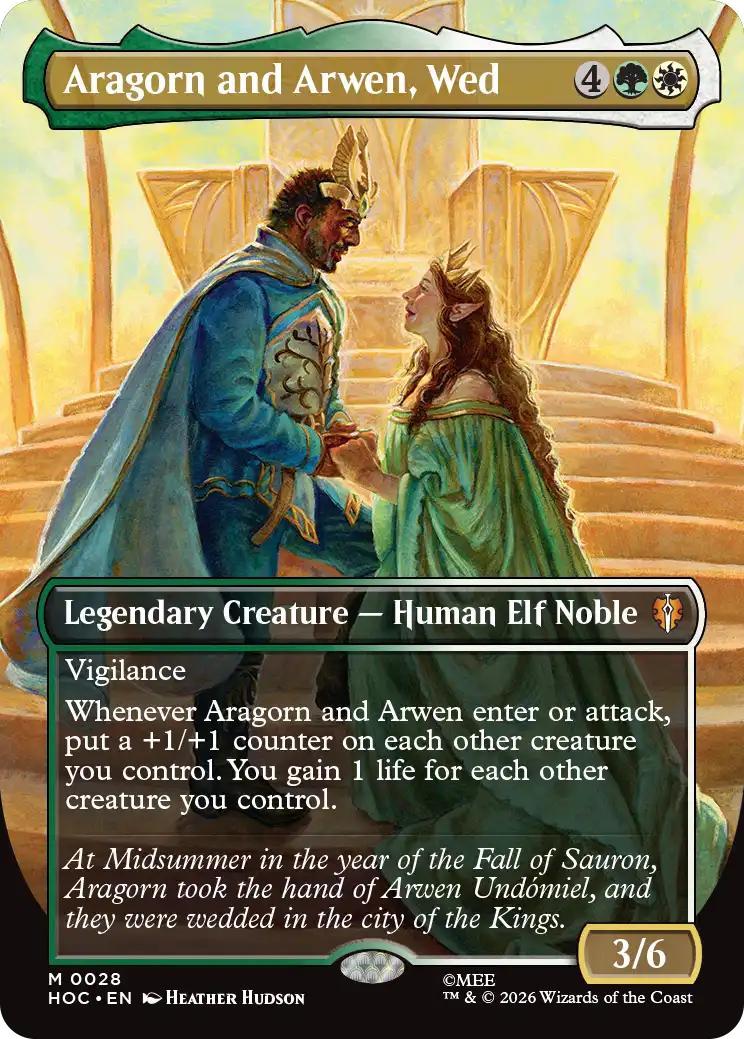Aragorn and Arwen, Wed [28] [Borderless] [Classic Artist] [The Hobbit: Commander] [Non-Foil]