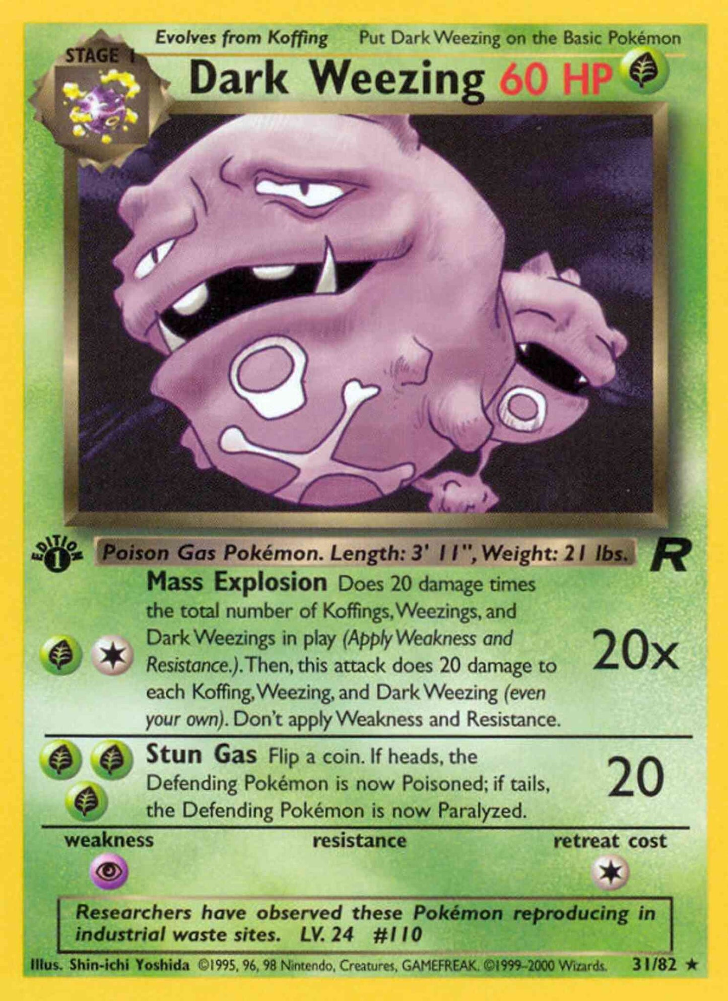 Dark Weezing - 31/82 - Rare - 1st Edition [base5-31] [Non-Holo]