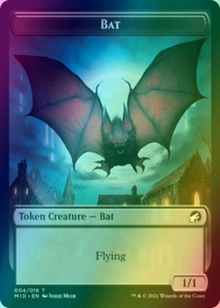 Bat Token (04) // Human Token (01) [Innistrad: Midnight Hunt: Tokens] [Foil]