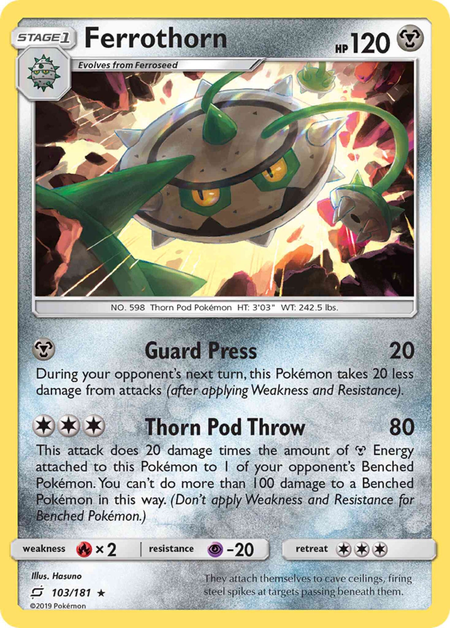 Ferrothorn - 103/181 - Rare [sm9-103] [Non-Holo]