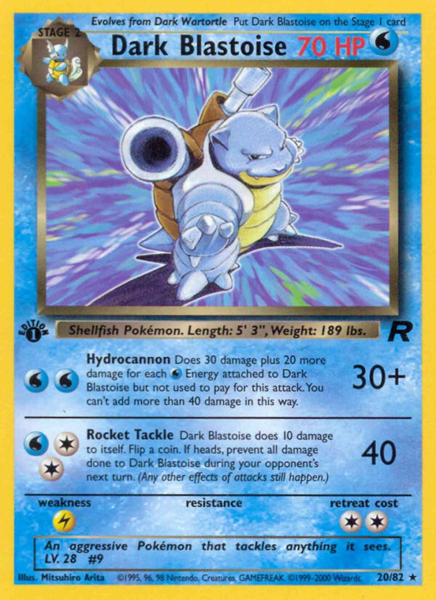 Dark Blastoise - 20/82 - Rare - 1st Edition [base5-20] [Non-Holo]