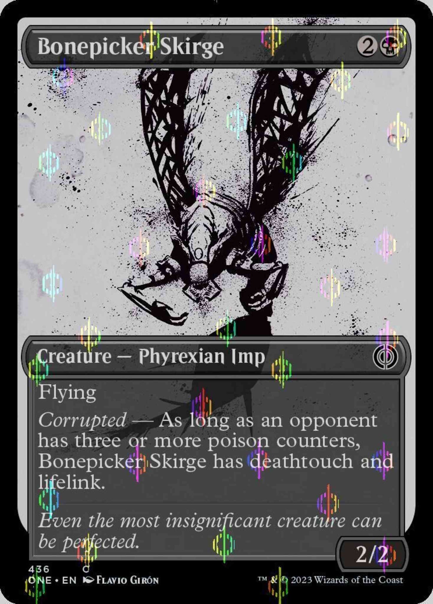 Bonepicker Skirge [436] [Full Art] [Ichor] [Phyrexia: All Will Be One] [Compleat Foil]