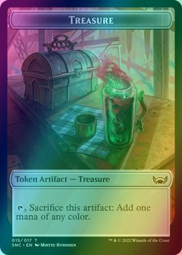 Spirit Token (03) // Treasure Token (15) [Streets of New Capenna: Tokens] [Foil]