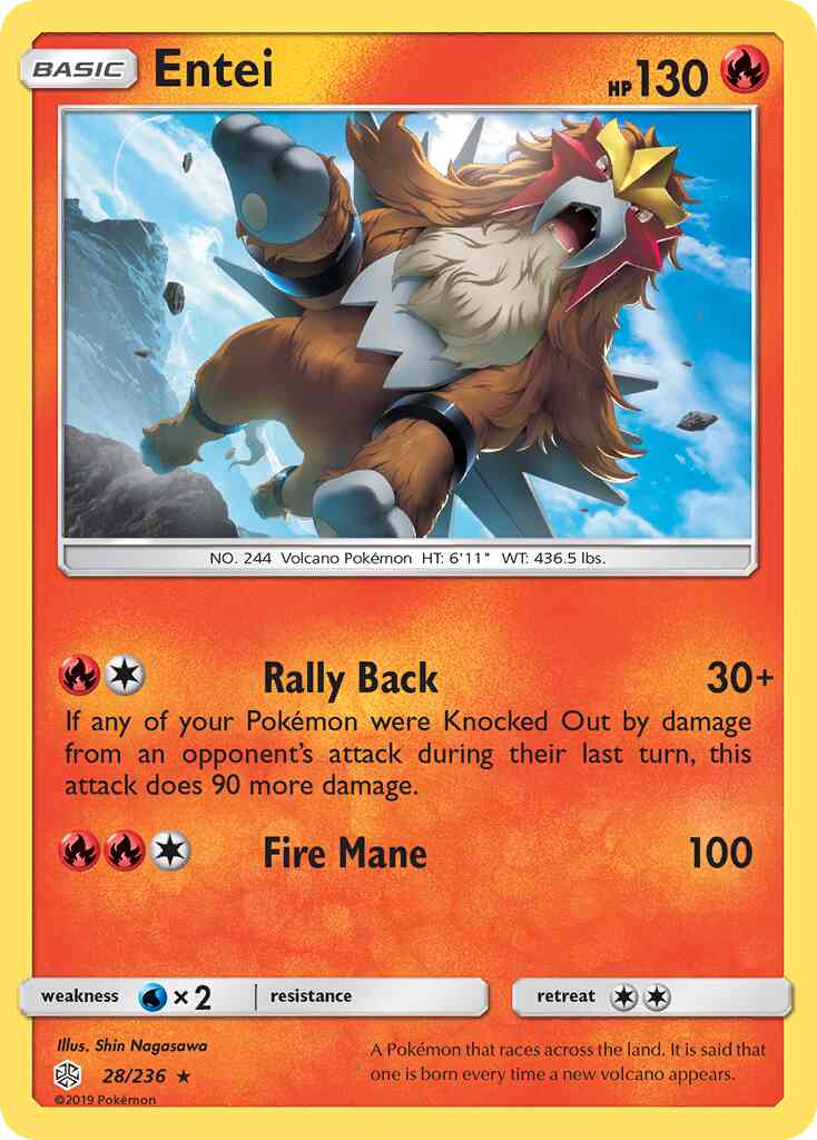 Entei - 28/236 - Rare [sm12-28] [Reverse Holo]