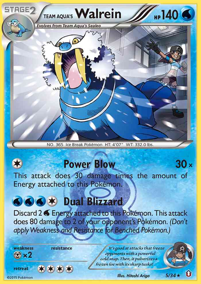 Team Aqua's Walrein - 5/34 - Rare Holo [dc1-5] [Reverse Holo]