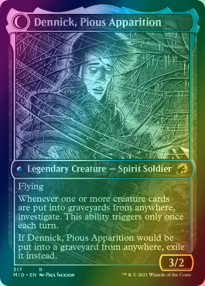 Dennick, Pious Apprentice // Dennick, Pious Apparition [317] [Eternal Night Showcase] [Innistrad: Midnight Hunt] [Foil]