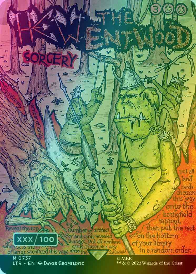 Hew the Entwood - Serial Numbered [737z] [Borderless] [Poster] [The Lord of the Rings: Tales of Middle-earth] [Foil]