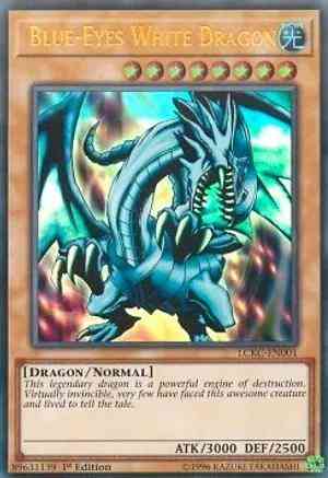 Blue-Eyes White Dragon (Version 1: Facing Right) - LCKC-EN001 - Ultra Rare - Unlimited