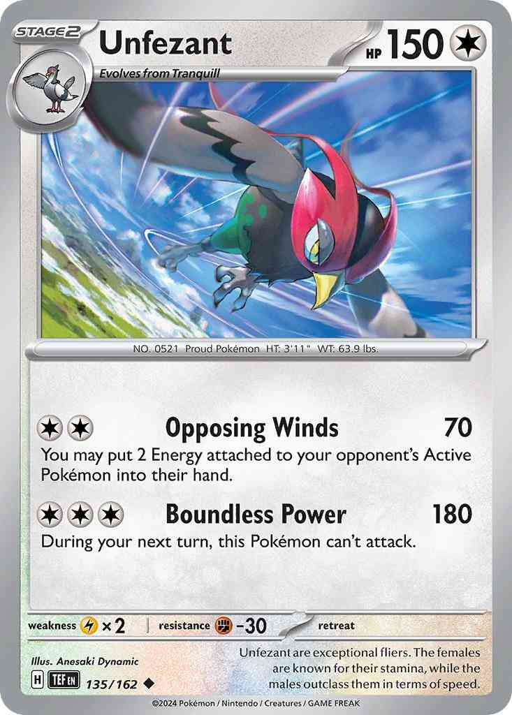 Unfezant - 135/162 - Uncommon [sv05-135] [Non-Holo]