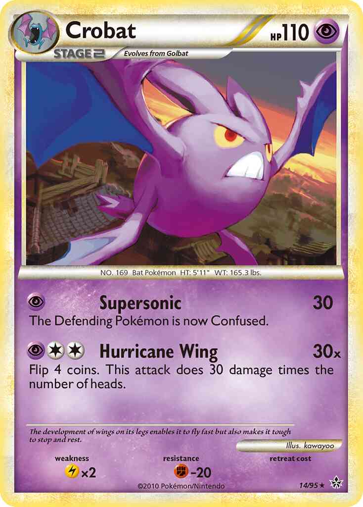 Crobat - 14/95 - Rare [hgss2-14] [Non-Holo]