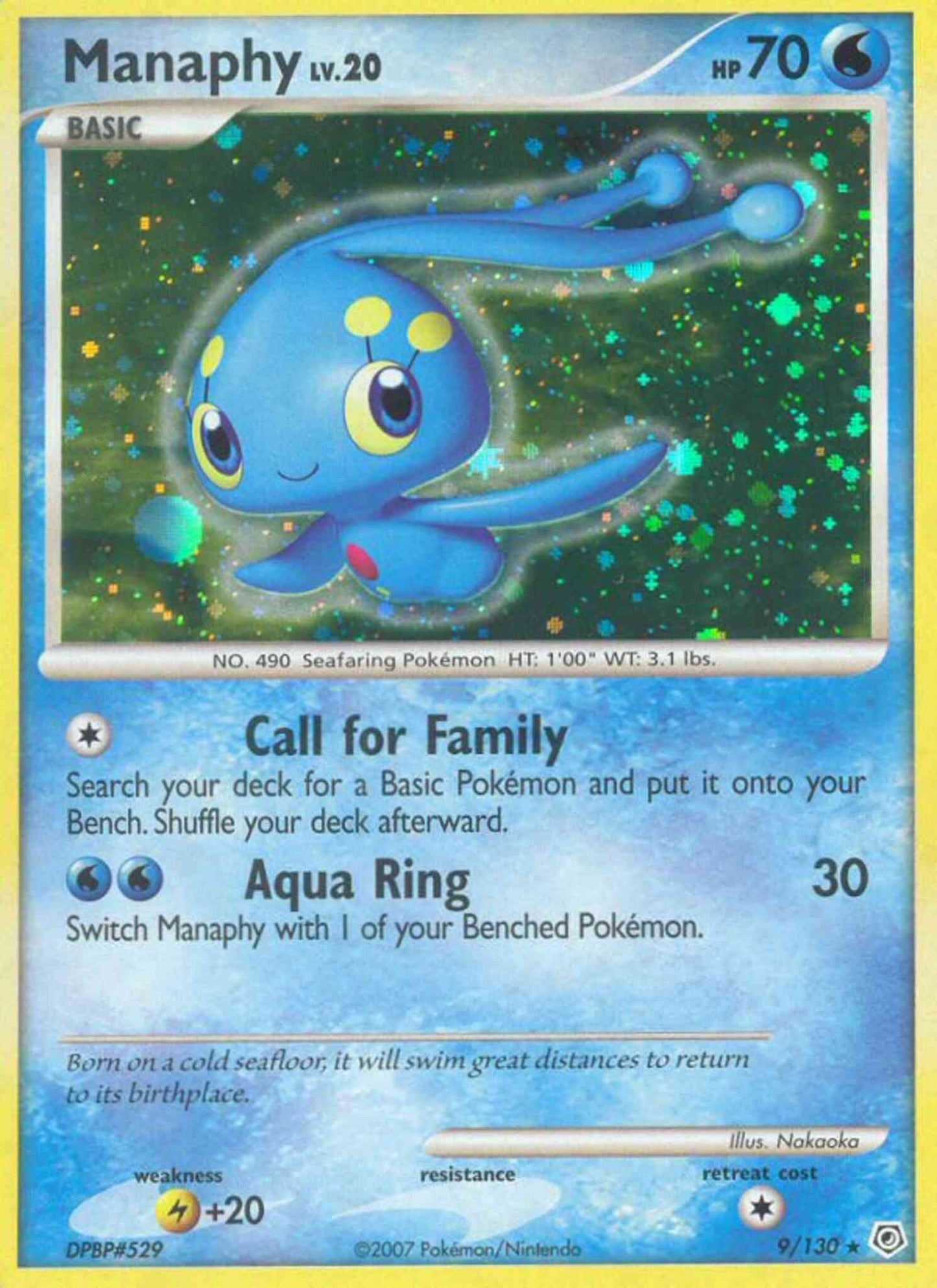 Manaphy - 9/130 - Rare Holo [dp1-9] [Reverse Holo]
