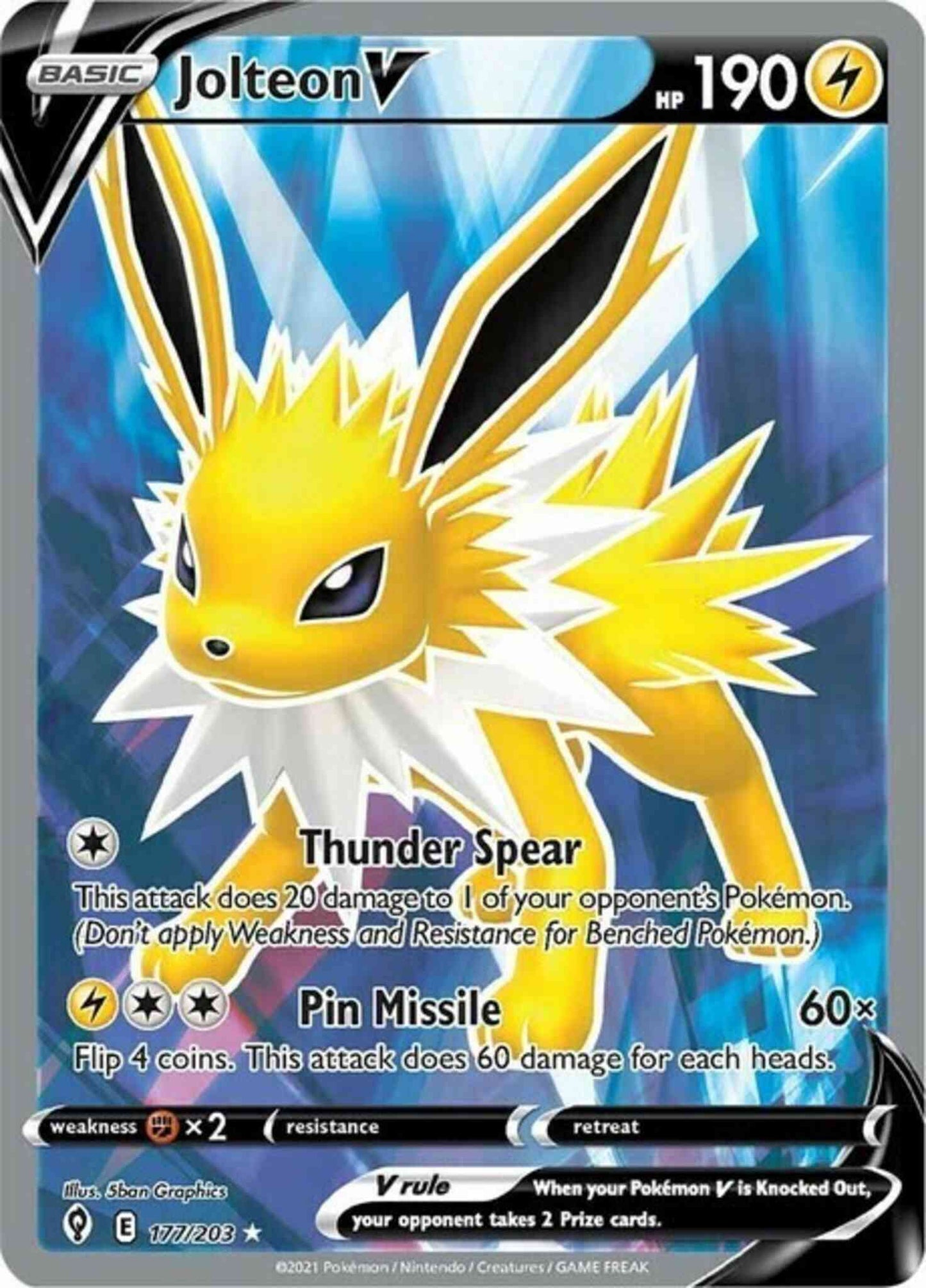Jolteon V - 177/203 - Rare Ultra [swsh7-177] [Ultra]
