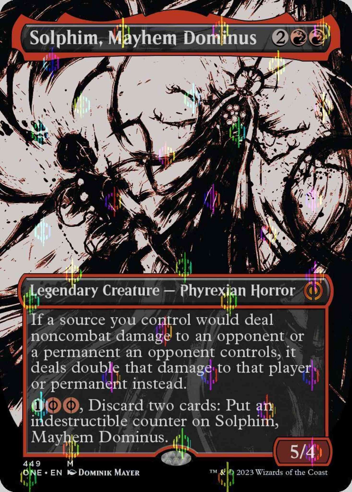 Solphim, Mayhem Dominus [449] [Borderless] [Ichor] [Phyrexia: All Will Be One] [Compleat Foil]
