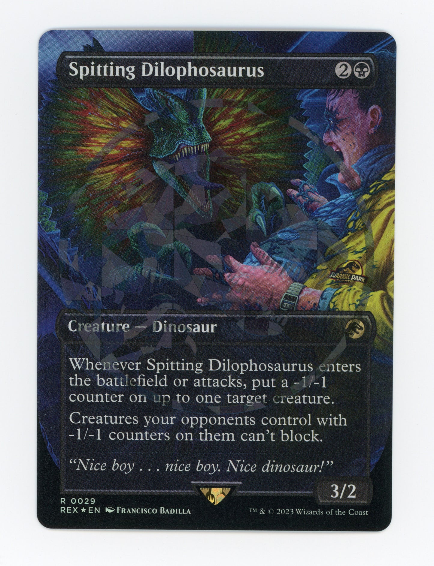 Spitting Dilophosaurus — Borderless|Emblem|Foil — ID 17951