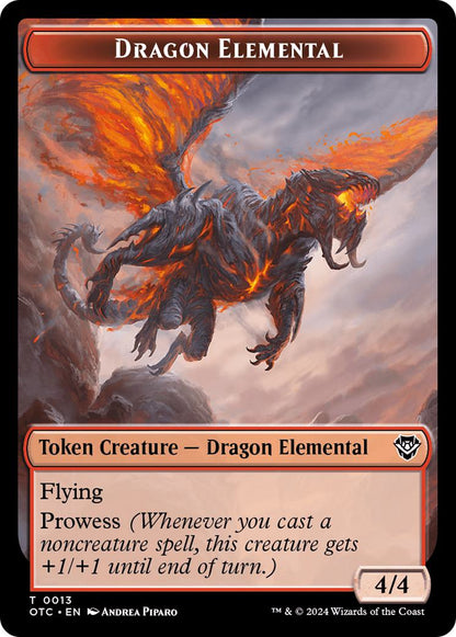 Bird Illusion Token (04) // Dragon Elemental Token (13) [Outlaws of Thunder Junction: Commander: Tokens] [Non-Foil]
