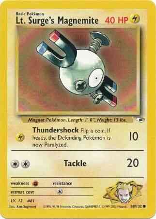 Lt. Surge's Magnemite - 80/132 - Common - Unlimited [gym1U-80] [Non-Holo]