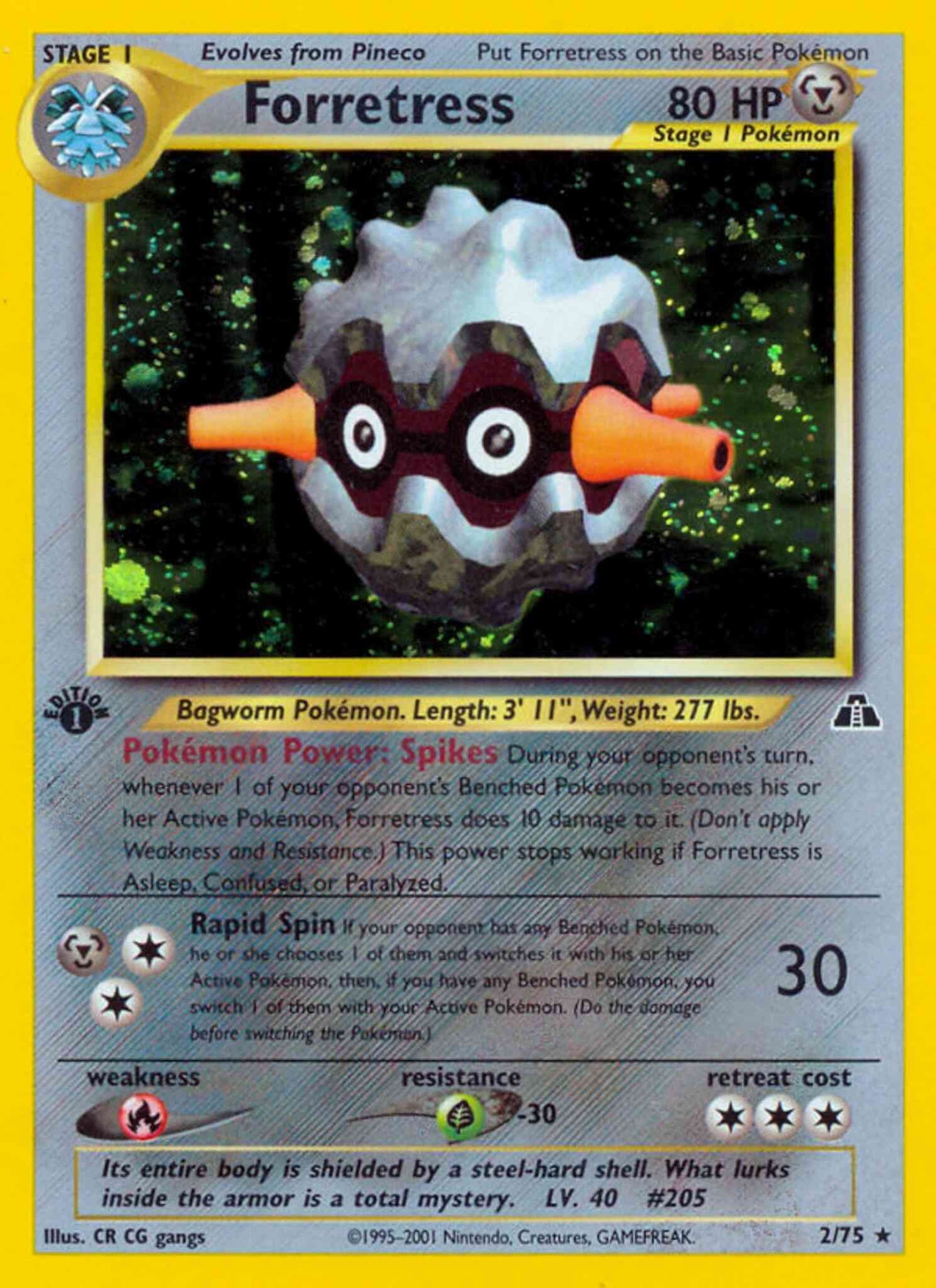 Forretress - 2/75 - Rare - 1st Edition [neo2-2] [Holo]