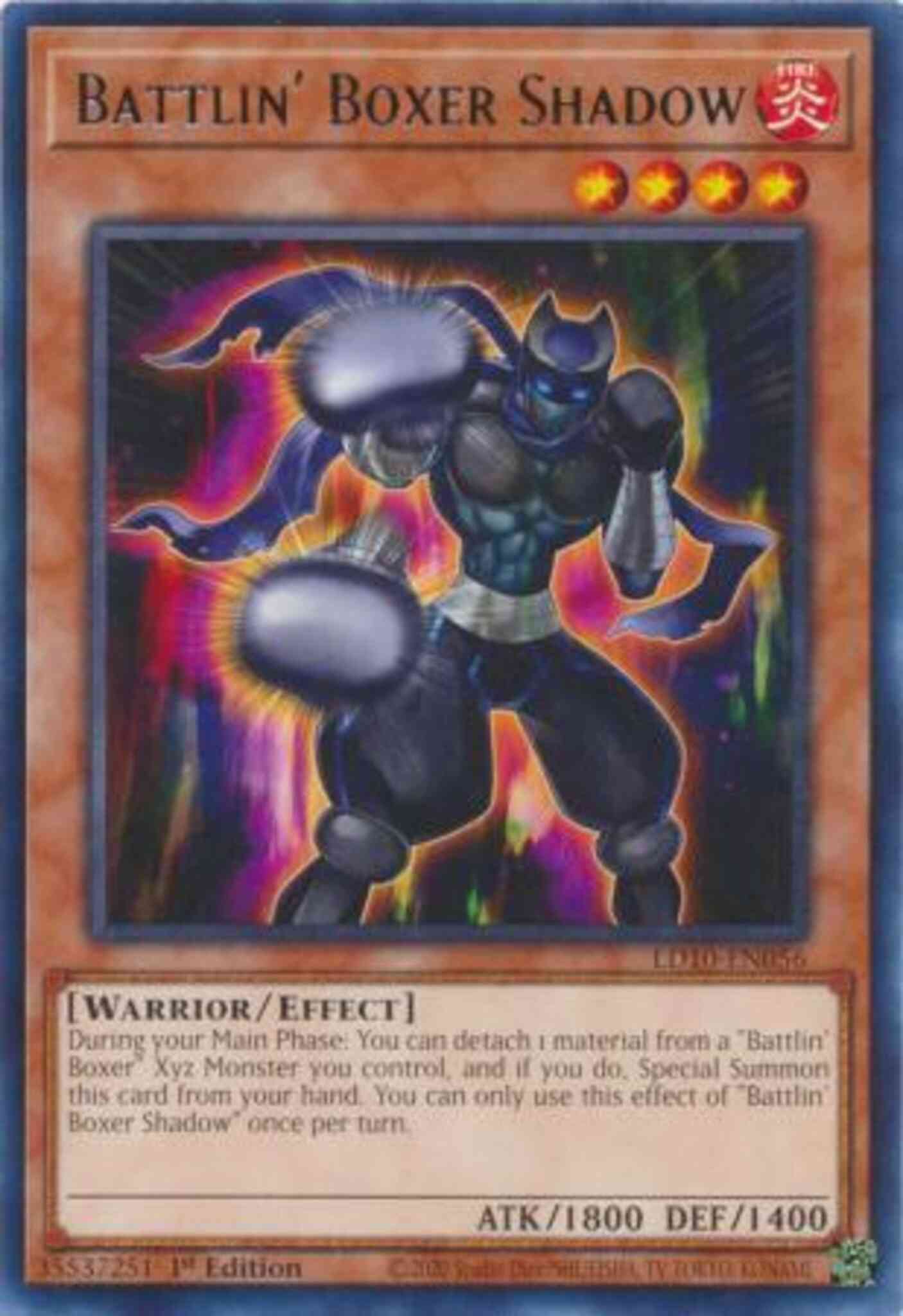 Battlin' Boxer Shadow - LD10-EN056 - Rare - 1st Edition