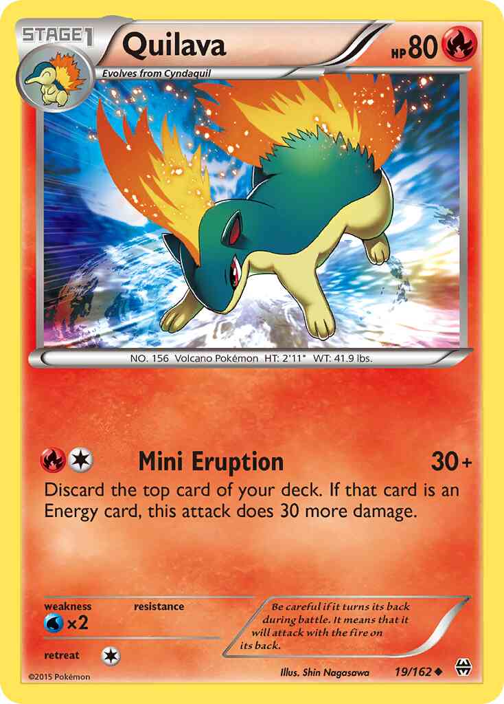 Quilava - 19/162 - Uncommon [xy8-19] [Non-Holo]