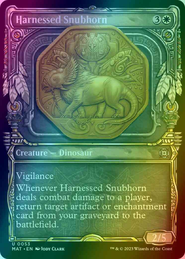 Harnessed Snubhorn [53] [Planar Showcase] [March of the Machine: The Aftermath] [Foil]