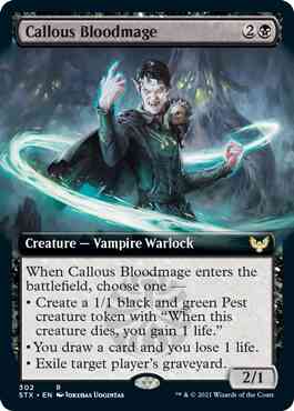 Callous Bloodmage [302] [Extended Art] [Strixhaven: School of Mages] [Non-Foil]