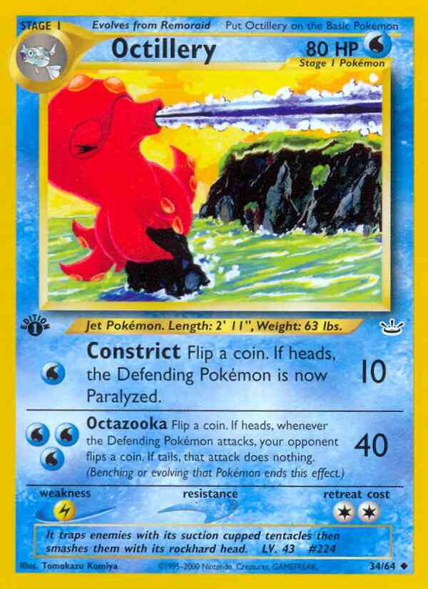 Octillery - 34/64 - Uncommon - 1st Edition [neo3-34] [Non-Holo]