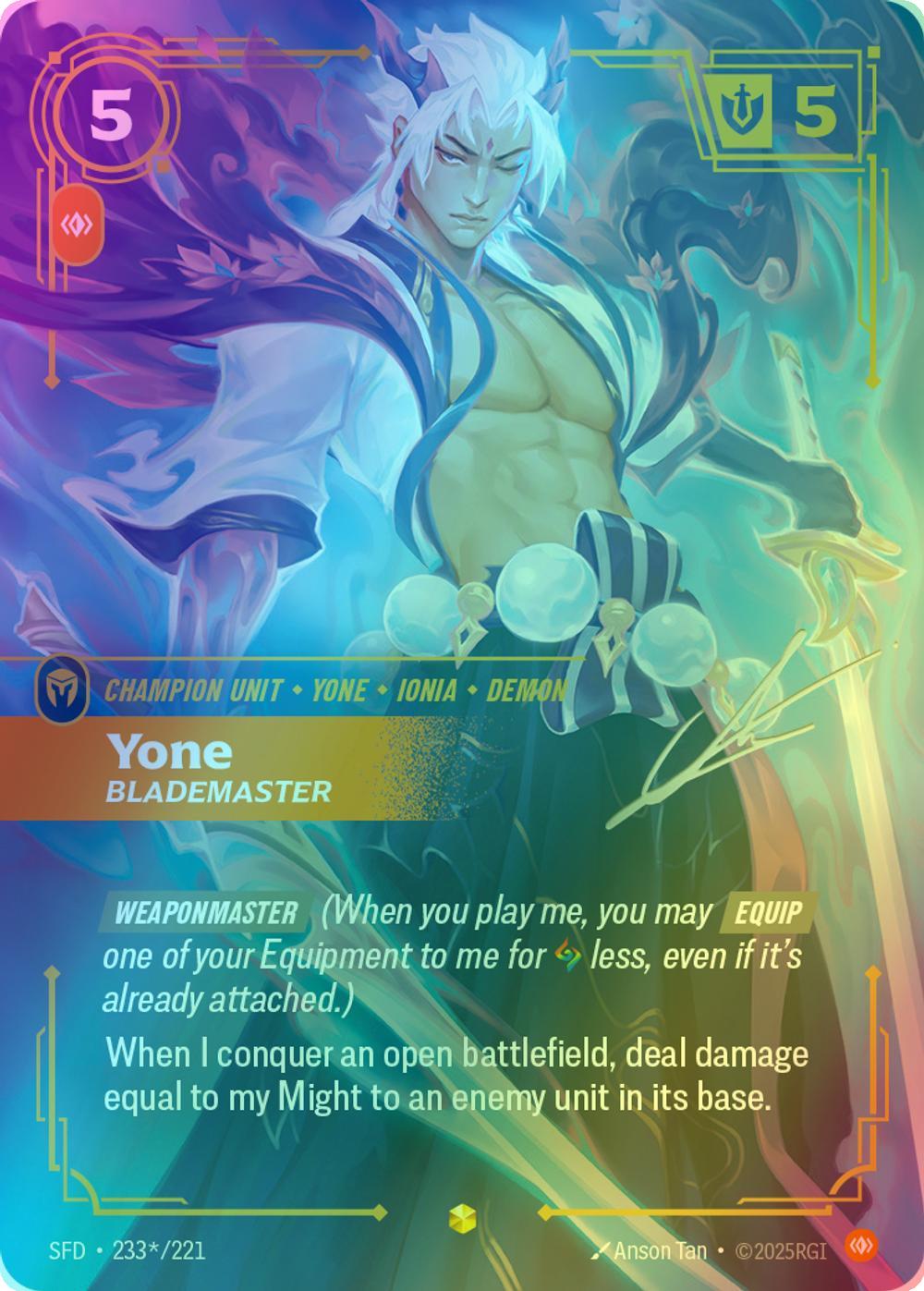 Yone - Blademaster (Signature) - 233*/221 [Spiritforged] [Foil]