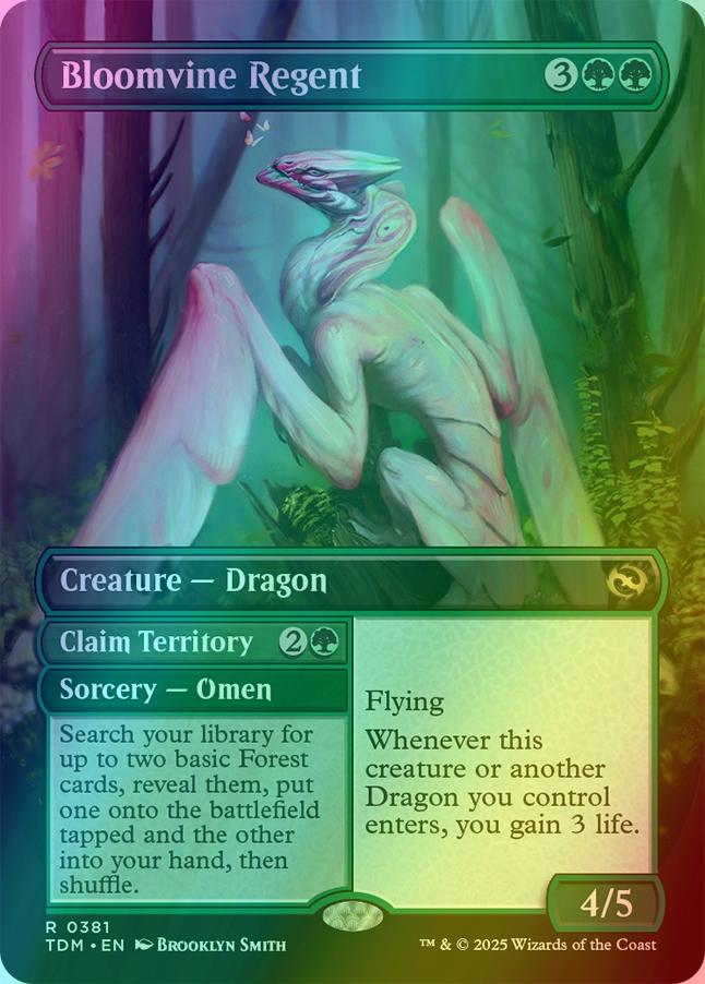 Bloomvine Regent // Claim Territory // Bloomvine Regent // Claim Territory [381] [Borderless] [Tarkir: Dragonstorm] [Foil]