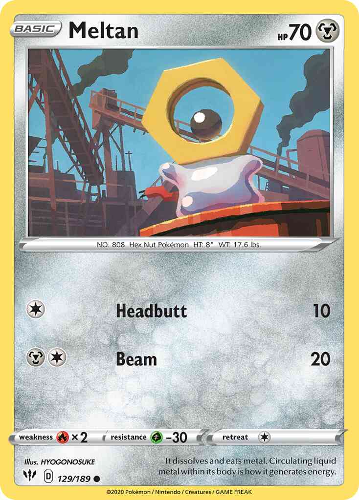 Meltan - 129/189 - Common [swsh3-129] [Reverse Holo]