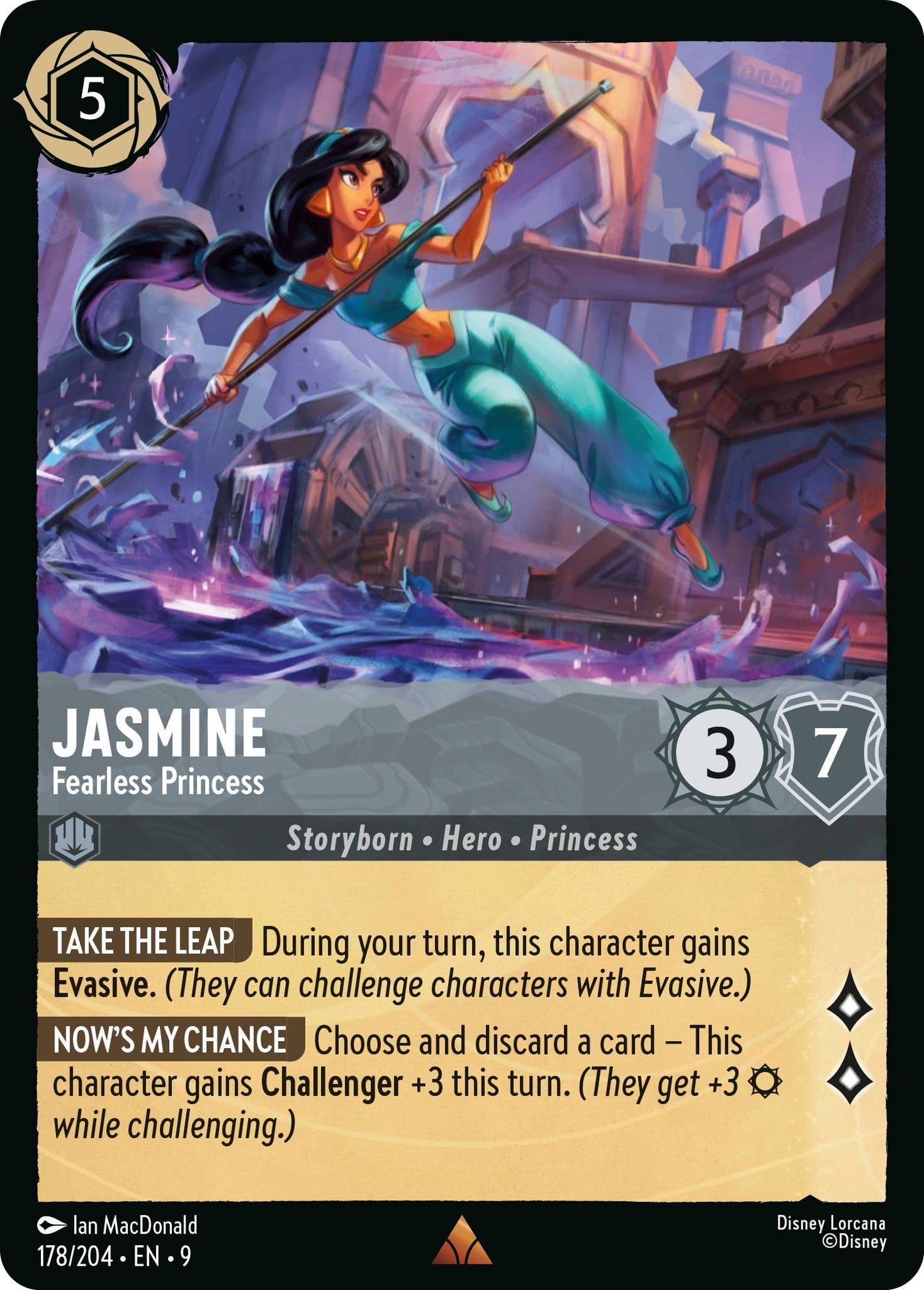 Jasmine - Fearless Princess - 178/204 [Fabled] [Non-Foil]
