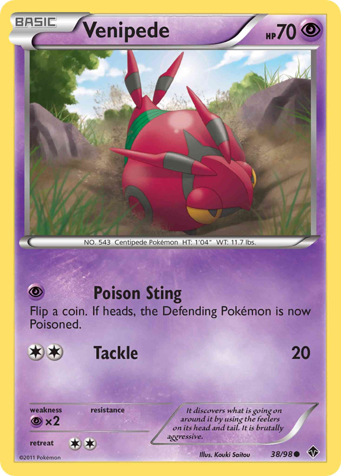 Venipede - 38/98 - Common [bw2-38] [Reverse Holo]