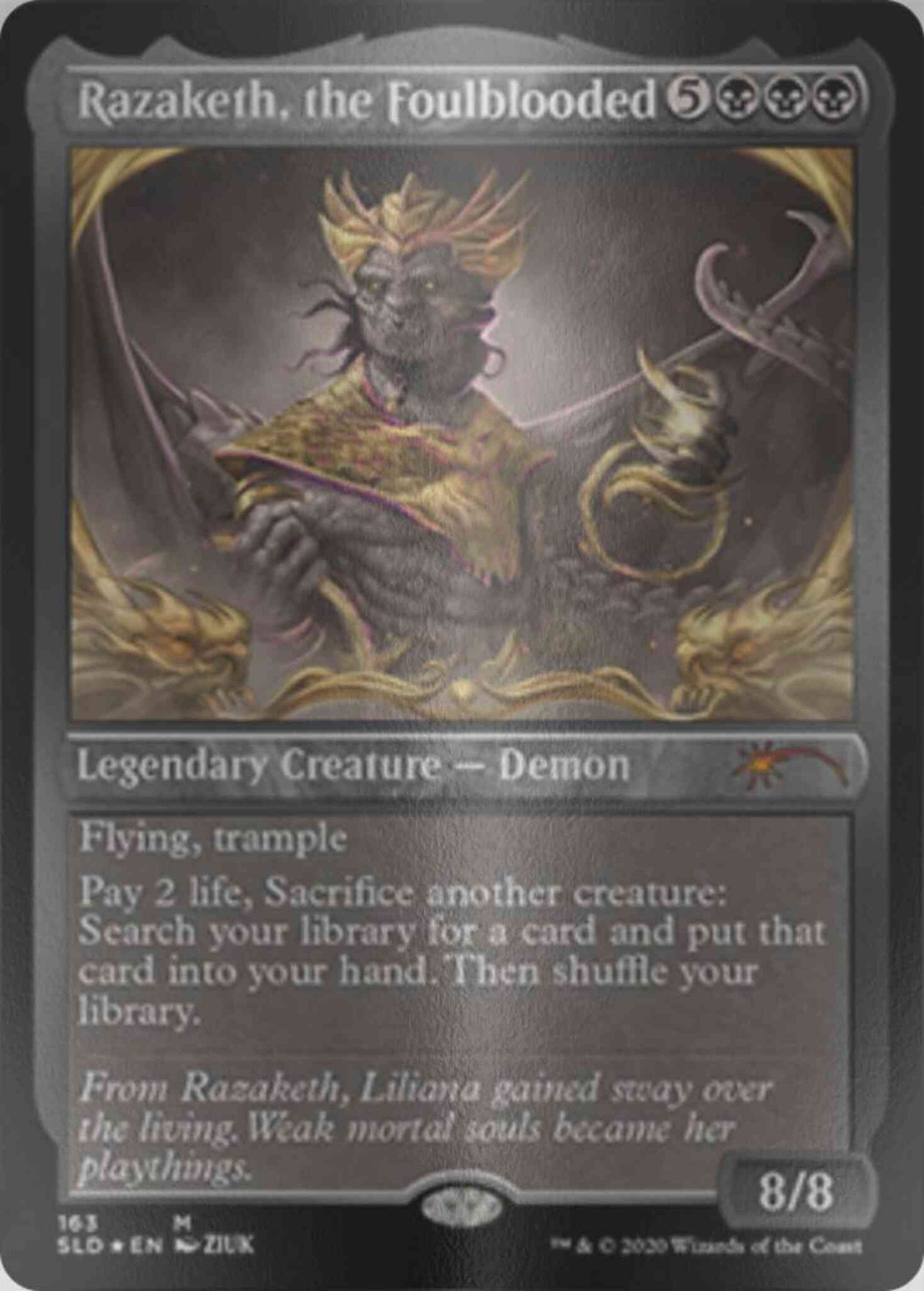 Razaketh, the Foulblooded [0163x] [Read the Fine Print] [Secret Lair Drop] [Etched Foil]