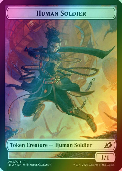 Cat Bird Token (02) // Human Soldier Token (03) [Ikoria Lair of Behemoths Tokens] [Foil]