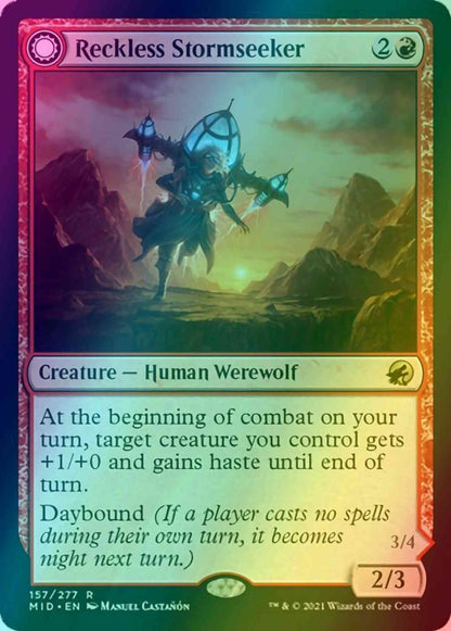 Reckless Stormseeker // Storm-Charged Slasher [157] [Innistrad: Midnight Hunt] [Foil]