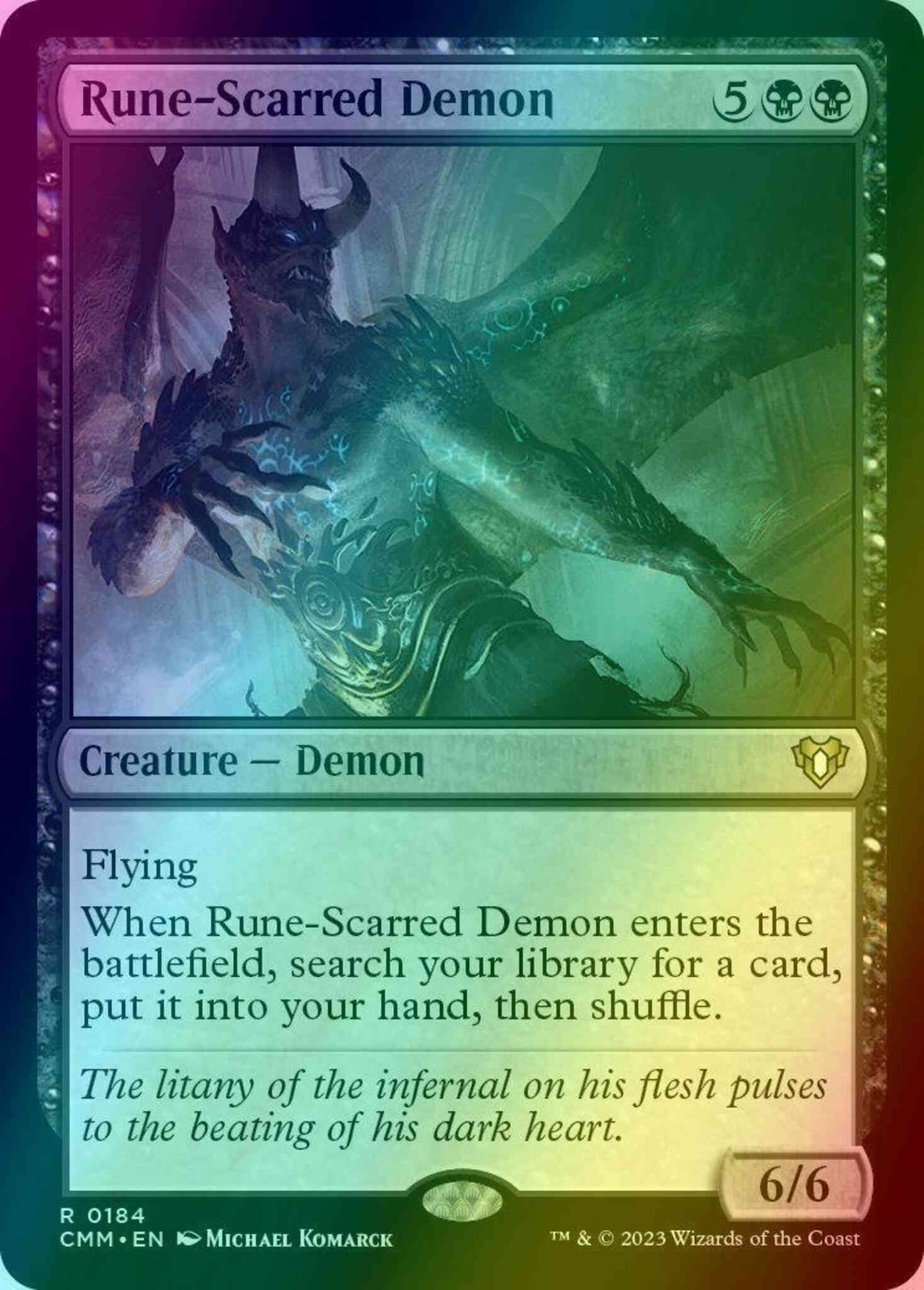 Rune-Scarred Demon [184] [Commander Masters] [Foil]