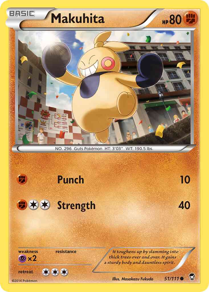 Makuhita - 51/111 - Common [xy3-51] [Reverse Holo]