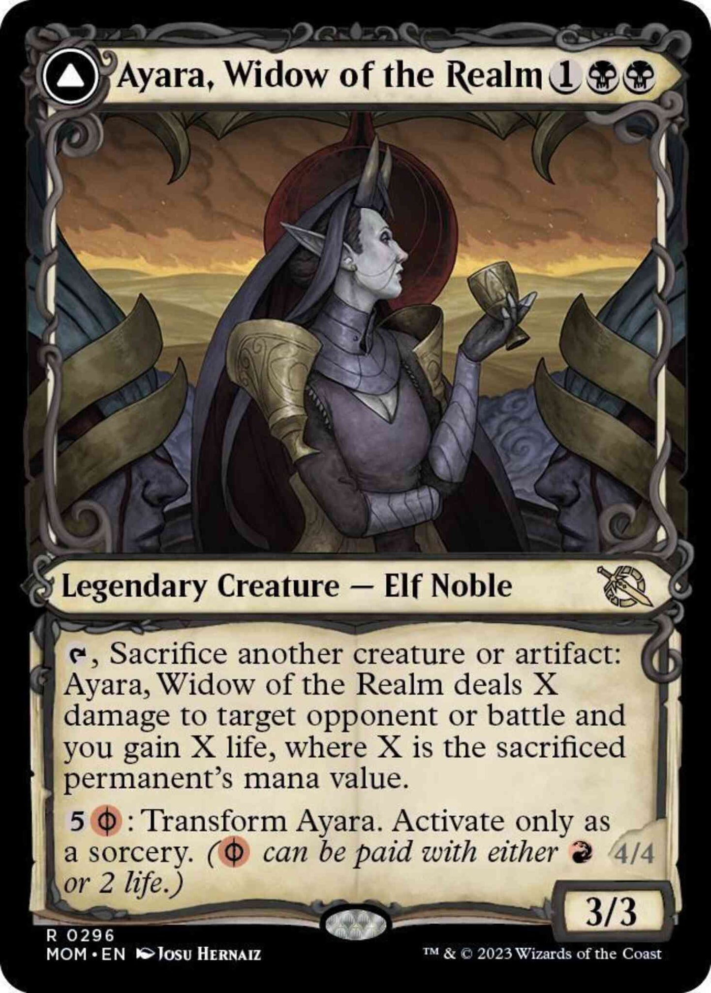 Ayara, Widow of the Realm // Ayara, Furnace Queen [296] [Planar Showcase] [March of the Machine] [Non-Foil]