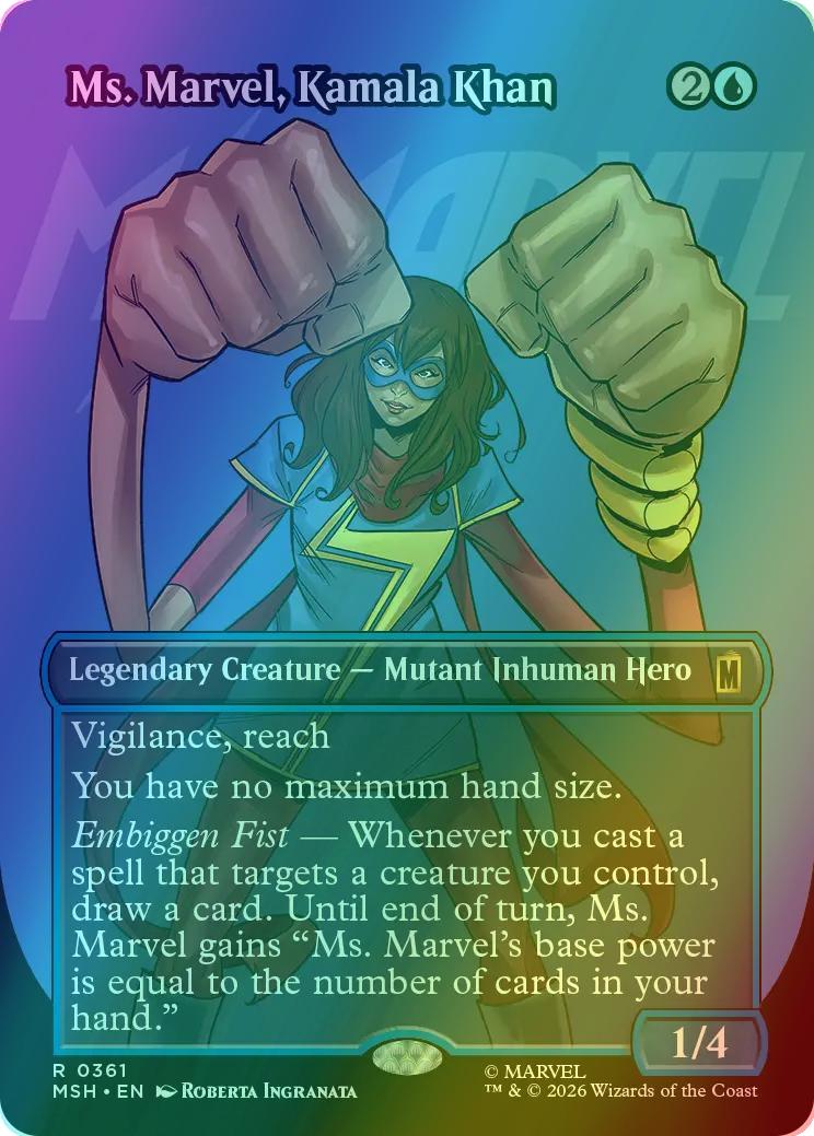 Ms. Marvel, Kamala Khan [361] [Borderless] [Logo] [Marvel Super Heroes] [Foil]