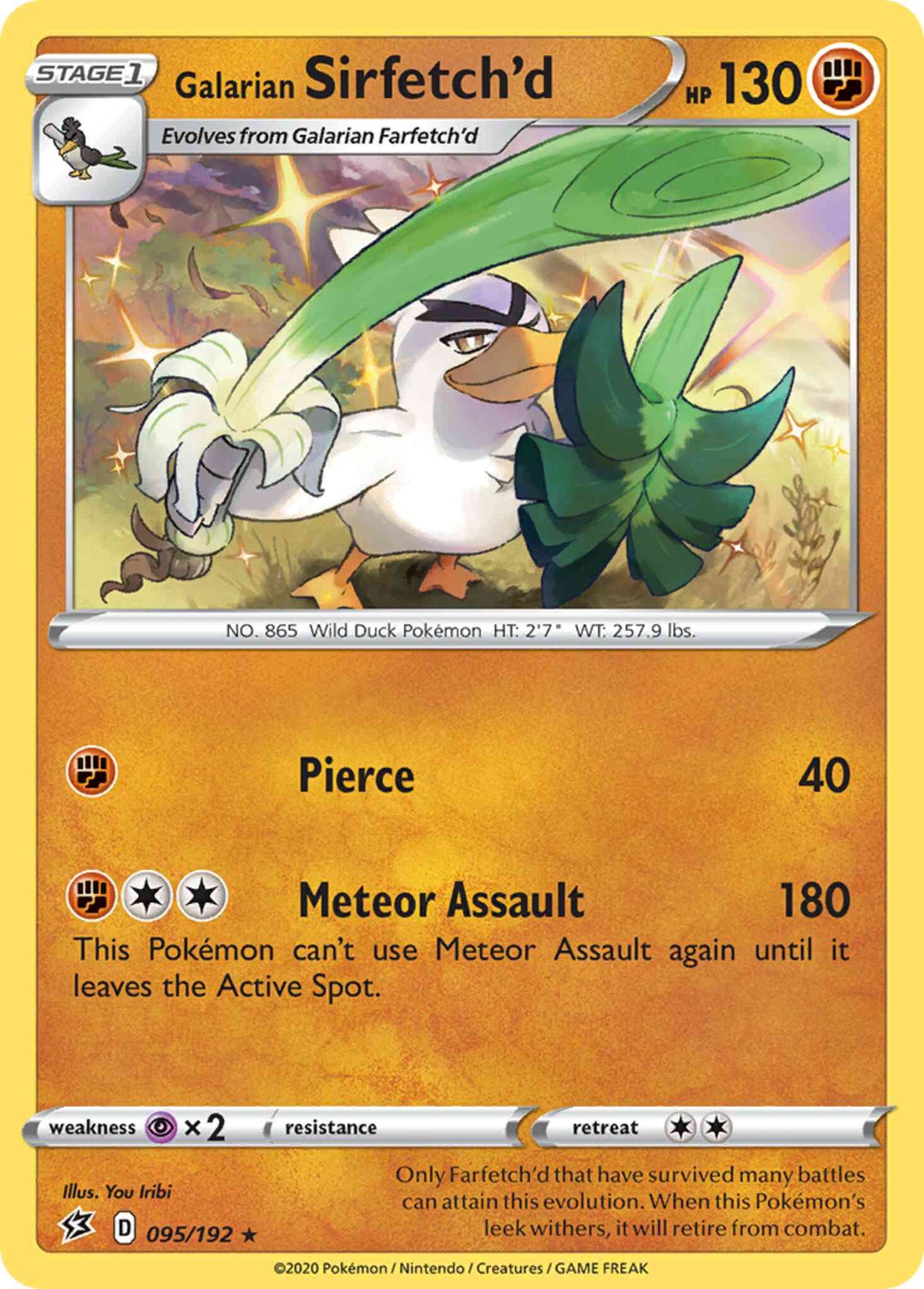 Galarian Sirfetch'd - 095/192 - Rare Holo [swsh2-095] [Reverse Holo]