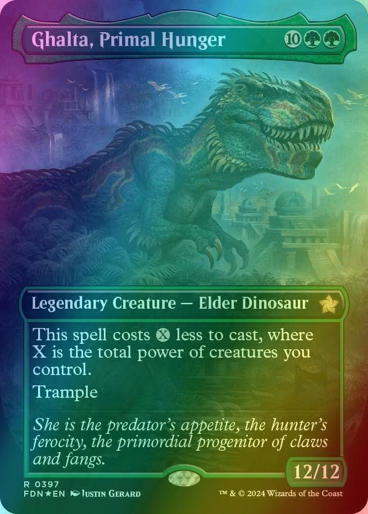 Ghalta, Primal Hunger [397] [Borderless] [Foundations] [Mana Foil]